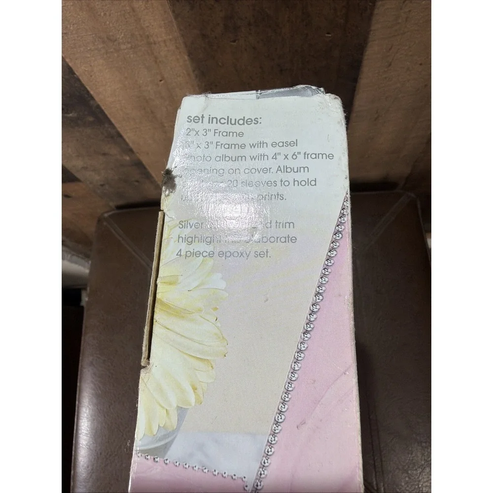 JCPenney Home Collection 4 Piece Epoxy Photo Album & Frame Set Light Orange New